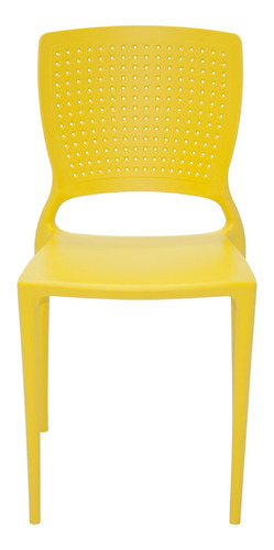 Imagem 1 de 3 de Cadeira de jantar Tramontina Safira, estrutura de cor  amarelo, 1 unidade