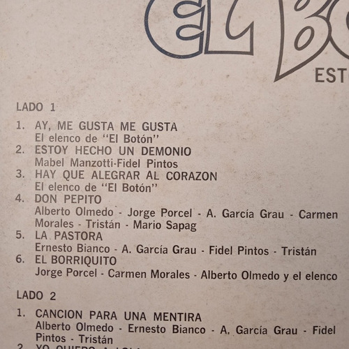 El Boton - Gerardo Y Hugo Sofovich Presentan El Boton Vinilo