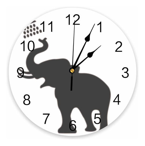 Reloj De Pared Silencioso De Diseño De Elefante Para Cualqui