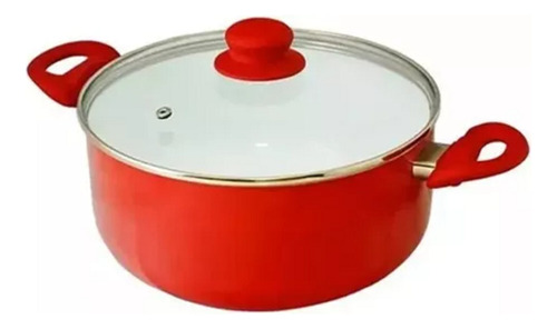 Cacerola Olla Carol Antiadherente Cerámica 22cm Tapa Vidrio