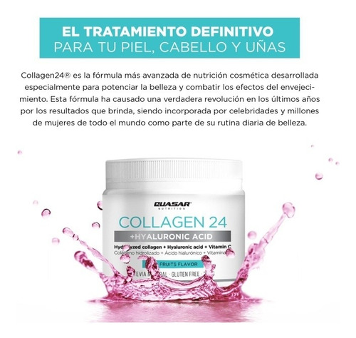 Imagen 2 de 10 de Colágeno Hidrolizado Collagen24® Quasar - Piel, Uñas, Pelo
