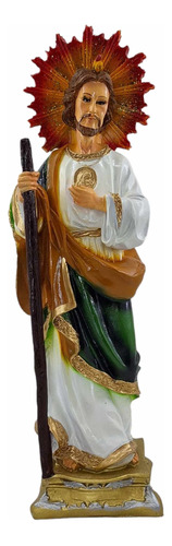 San Judas Tadeo Escultura Religiosa En Resina 40 Cm + Vela