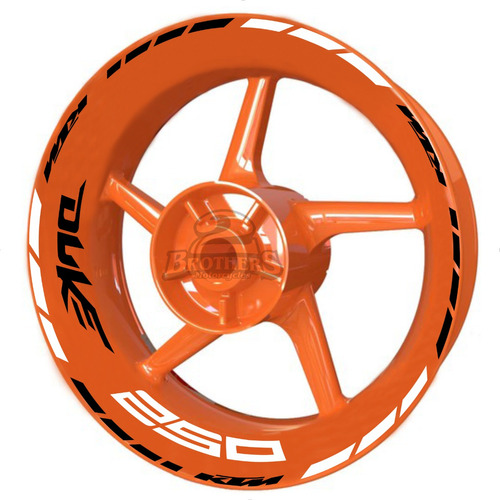 Kit De Stickers Calcomanias Para Rin Naranja Ktm Duke 250 M2