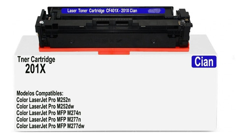 Toner Genérico Cf401x 201x Cian Para Laserjet Pro M252dw