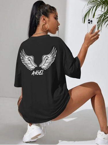 Remera Angel Con Alas En La Espalda Angelito Oversize Moda I