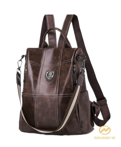 Imagen 1 de 9 de Bolso Backpack Cuero Suave Sintético Para Mujeres Moda 2019