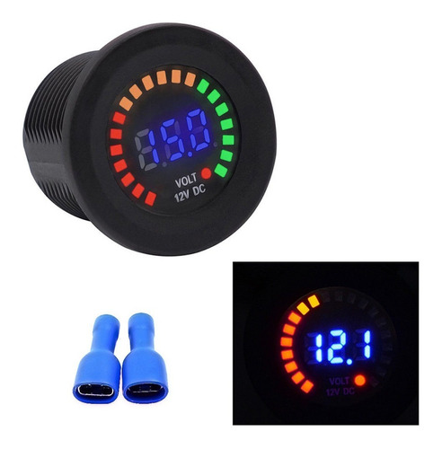 Coche Moto Yate Color Marino Voltaje Medidor Led Digital Vol