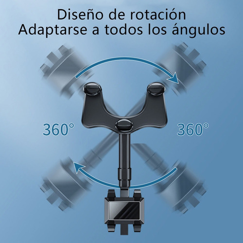 Imagen 6 de 9 de Soporte Celular Auto Porta Espejo Retrovisor Girar 360 Grado