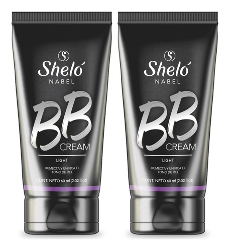 Base de maquillaje en crema Sheló Nabel Cuidado Especial Ojos y Rostro BB Cream BB Cream tono light - pack por 2 unidades de 60mL 60g