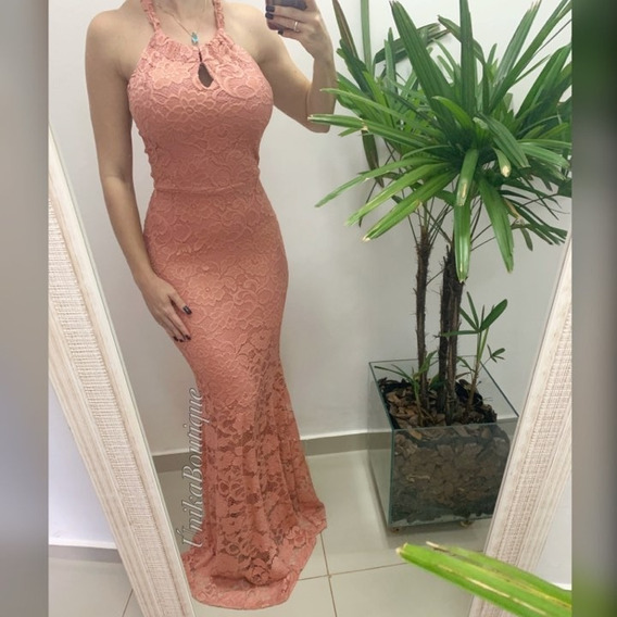 vestido de madrinha rosa chá mercado livre