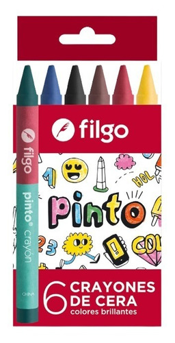 Crayones Filgo Pinto Corto X6 Colores 