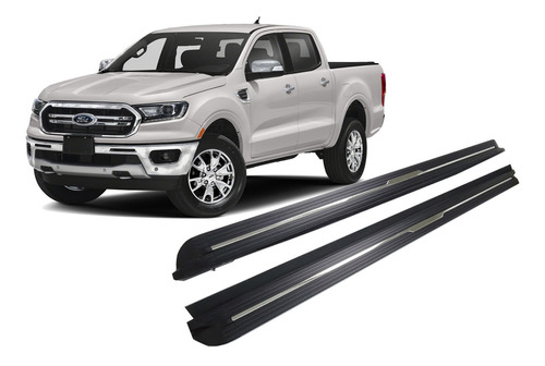 Pisadera Negra De Aluminio Ford Ranger 2012-2020