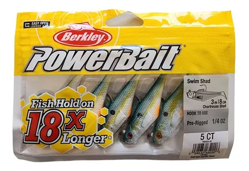 Berkley Powerbait Pre-rigged Swim Shad 1/4 Oz 8cm (2 Pack)