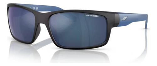 Óculos De Sol - Arnette - Fastball - An4202 226855 62 Armação Preto Emborrachado Haste Azul Emborrachado Lente Azul/espelhado Desenho Retangular