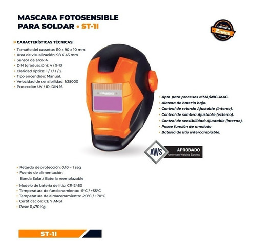 Mascara Fotosensible Lusqtoff Din16 + Escuadra Magnética