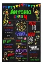 Comprar Kit Imprimible Pizarra Tortugas Ninjas Con Textos Editables