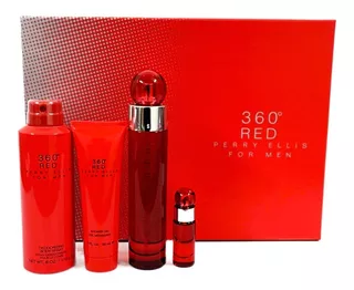 Set Perfume 360 Red Perry Ellis Men 4pzs (100% Original)