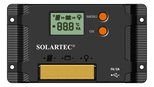 Regulador De Carga Para Panel Solar Solartec 12v 10amp
