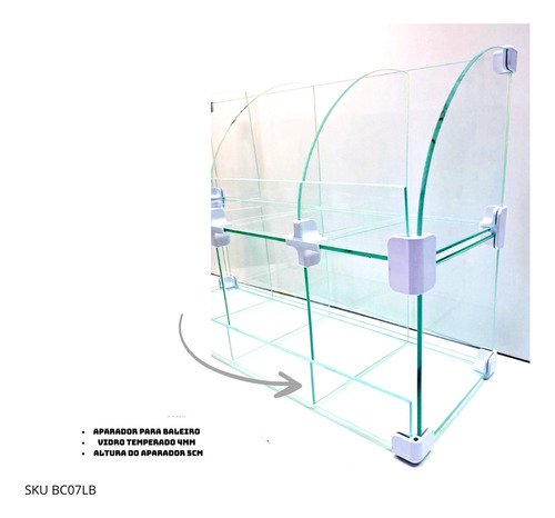 Baleiro De Vidro 0,50 X 0,30 X 0,15 Conectivos Cor Branco