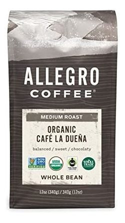 Allegro Café Orgánico Cafe La Dueña En Grano De Café, 12 Oz