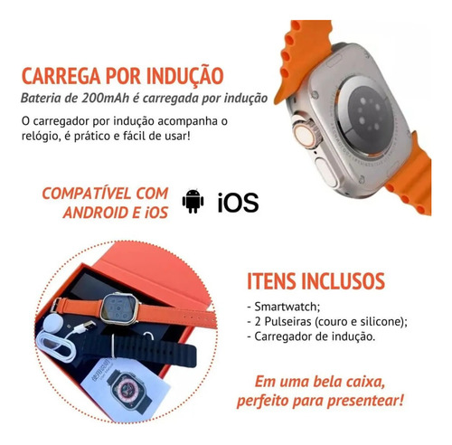 Smartwatch Amax Ultra Relógio Inteligente Com 2 Pulseiras
