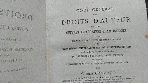 Code General Des Droits Dauteur Sur Les Ouvres Litteraires