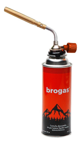 Soldador Soplete Gas Brogas Para Cartucho 227 G Pico Bronce