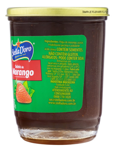 Geléia Stella D'oro morango sem glúten 230 g