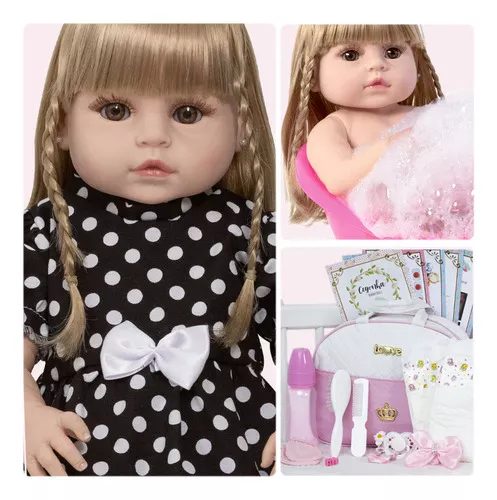 Bonecas Bebe Reborn Gêmeas Meninas Lindas Pagão Rosa Enxoval