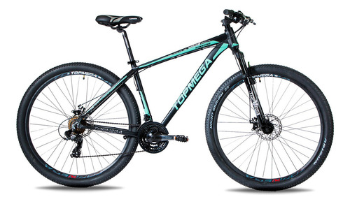 Mountain bike TopMega MTB Sunshine R29 20" 21v frenos de disco mecánico cambios Shimano Tourney TZ31 y Shimano Tourney color celeste  