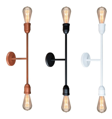 Imagen 1 de 10 de Lampara Aplique Barral Dos Luces Apto Led