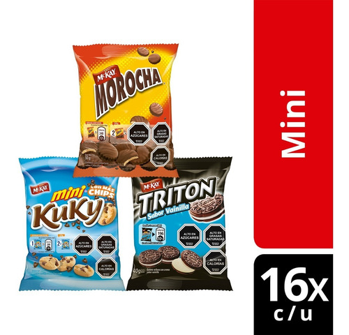 Galletas Nestlé® Mckay® Mini Morocha, Triton & Kuky Pack X48