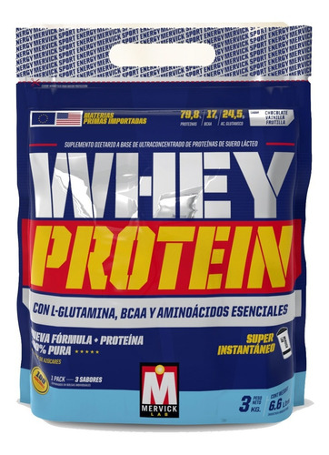 Whey Protein 3kg Proteina De Suero Lacteo Mervick