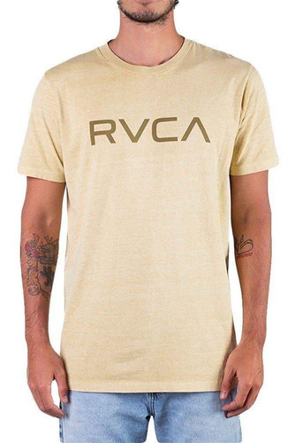 Camiseta Rvca Big Rvca Pigment Plus Size Masculina Mostarda