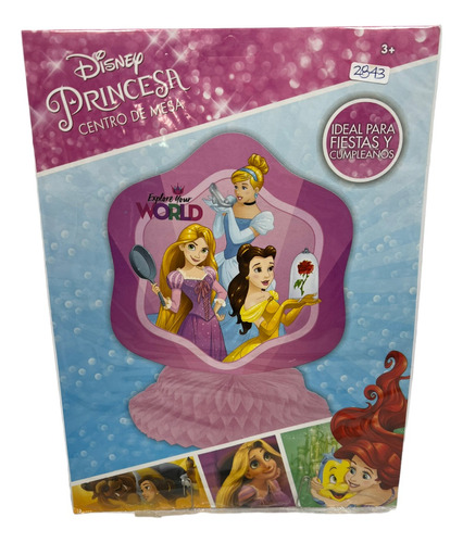 4 Centro Mesa Princesas Disney Abanico Plegable Fiesta Zen