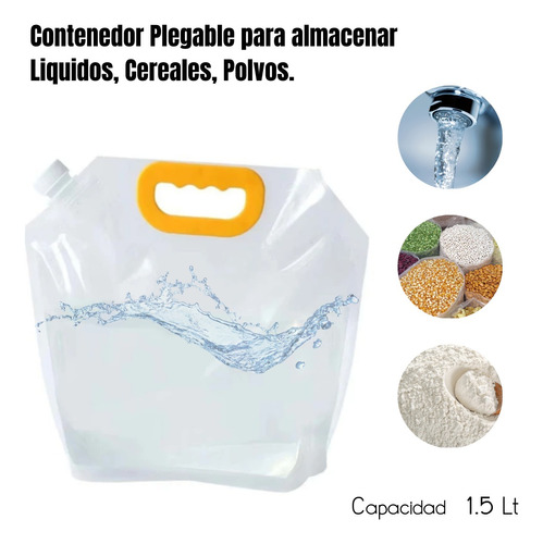 6 Bolsas Reutilizables Para Cereales Y Liquidos 1.5 Litros