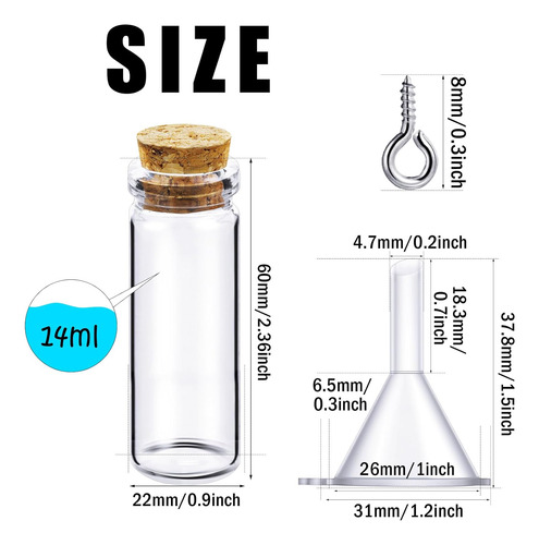 Conjunto De 50 Botellas De Vidrio Pequeñas Y Miniatura...