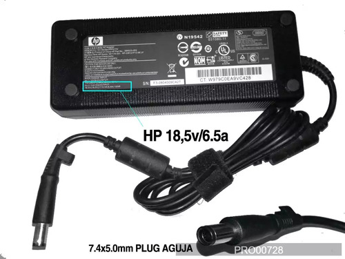 Cargador Hp Original 18.5v/ 6.5a/ 120w/ 7.4x5.0mm Ping Aguja