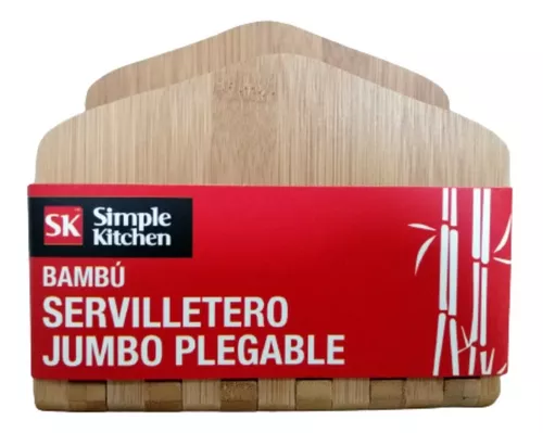 Servilletero madera de bambú 21x21x6cm