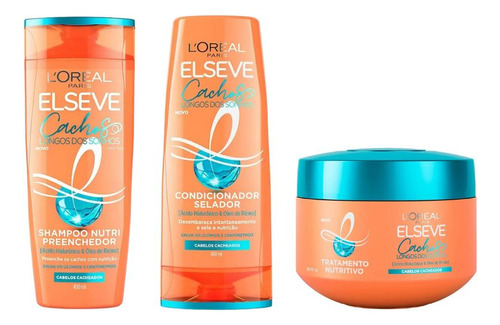 Kit Elseve Cachos Dos Sonhos 1 Cond+1sh+1 Creme Trat 300g