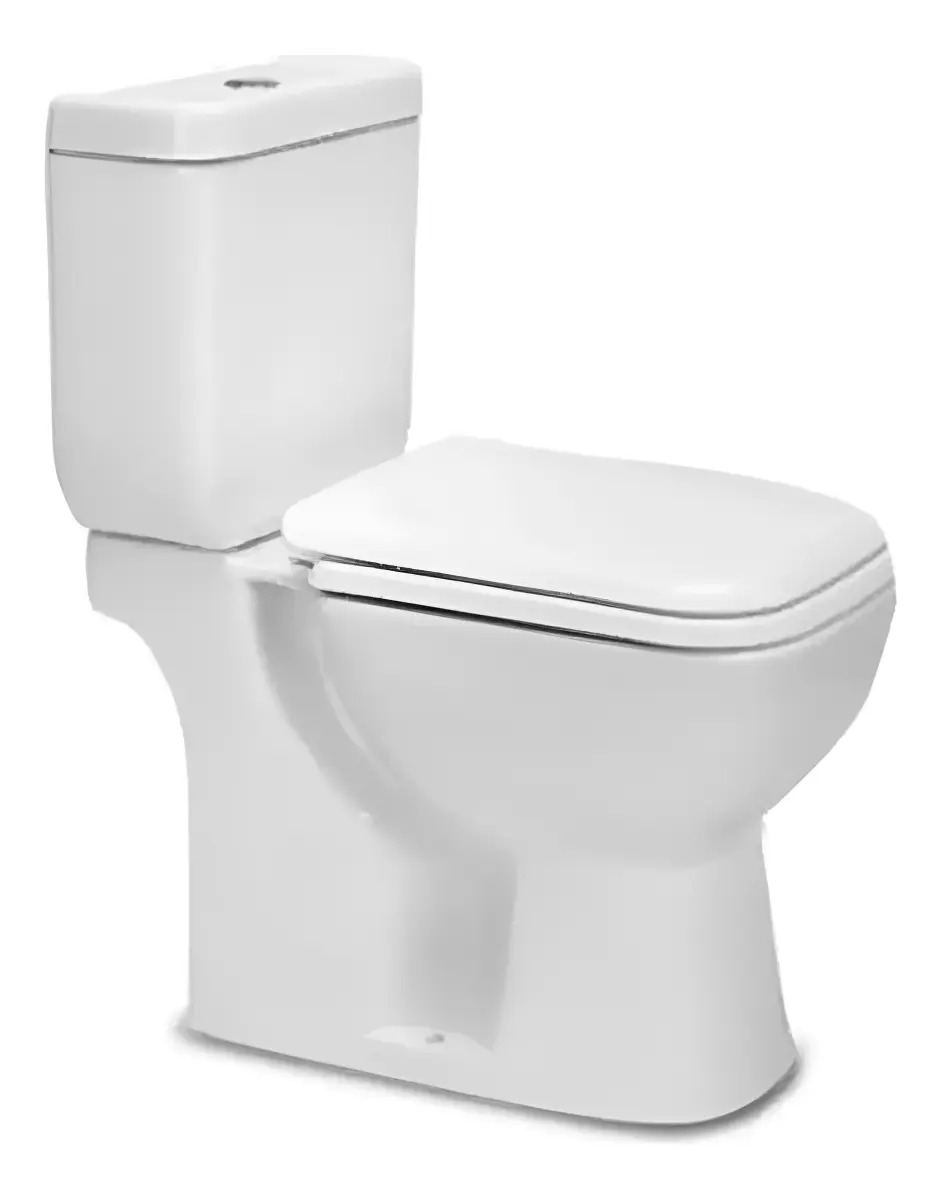 Inodoro largo con asiento y deposito mochila piazza amalfi B0100 tapa suave blanco.