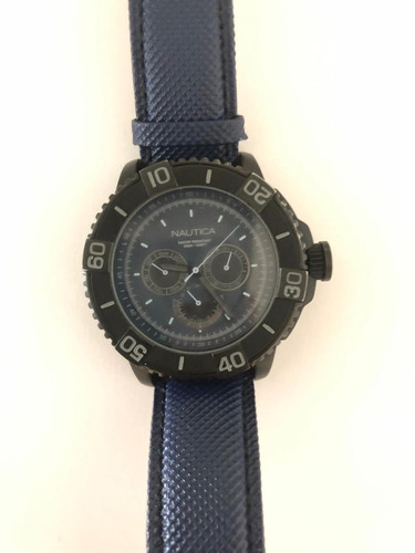 Relógio Masculino Nautica Azul Com Pulseira De Couro