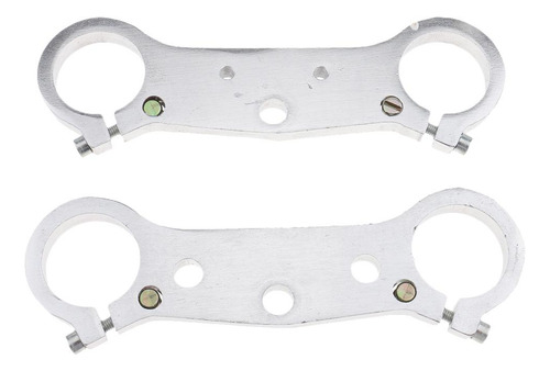 2 Abrazadera De Horquilla Delantera Plateada Para