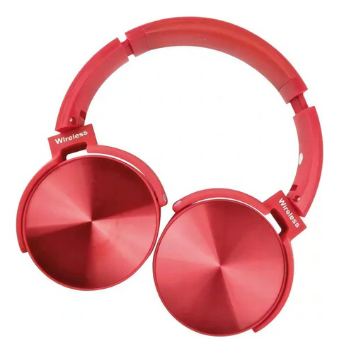 Headset Fone De Ouvido Sem Fio Bluetooth Ajustável Headphone Cor Vermelho