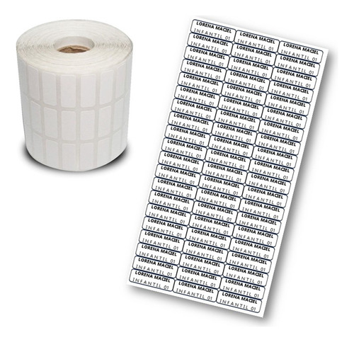 450 Etiqueta Adesiva Com Nome Para Material Escolar 1x3cm