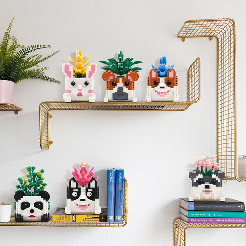 Kurimiaro Juego De Bloques De Construcción De Flores Suculen