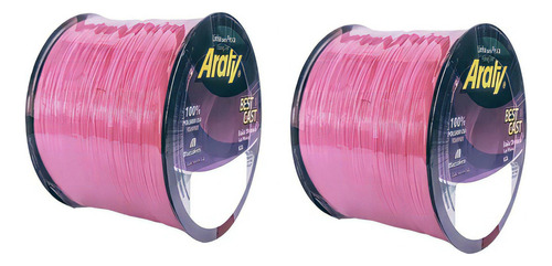 Linha Araty Best Cast Rosa 0,30 Mm 14,8 Lbs Kit 2 Unidades