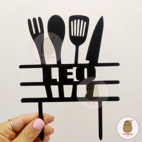 Cake Topper Adorno Torta - Nt Cumple Cocinero Personalizado