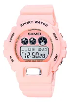 Comprar Reloj Unisex Skmei 1775 Sumergible Digital Alarma Cronometro Color De La Malla Rosado