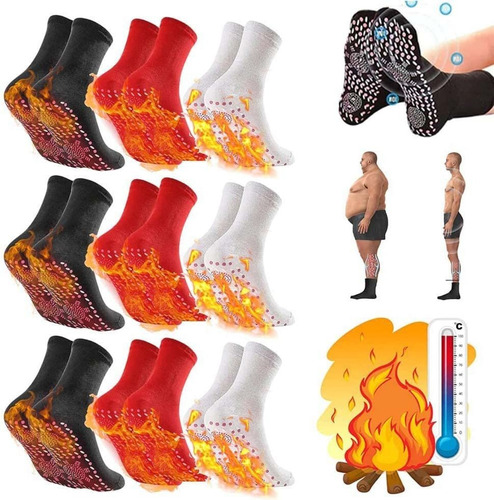 . 9 Pares Calcetines Autocalentables De Acupresión Turmalina